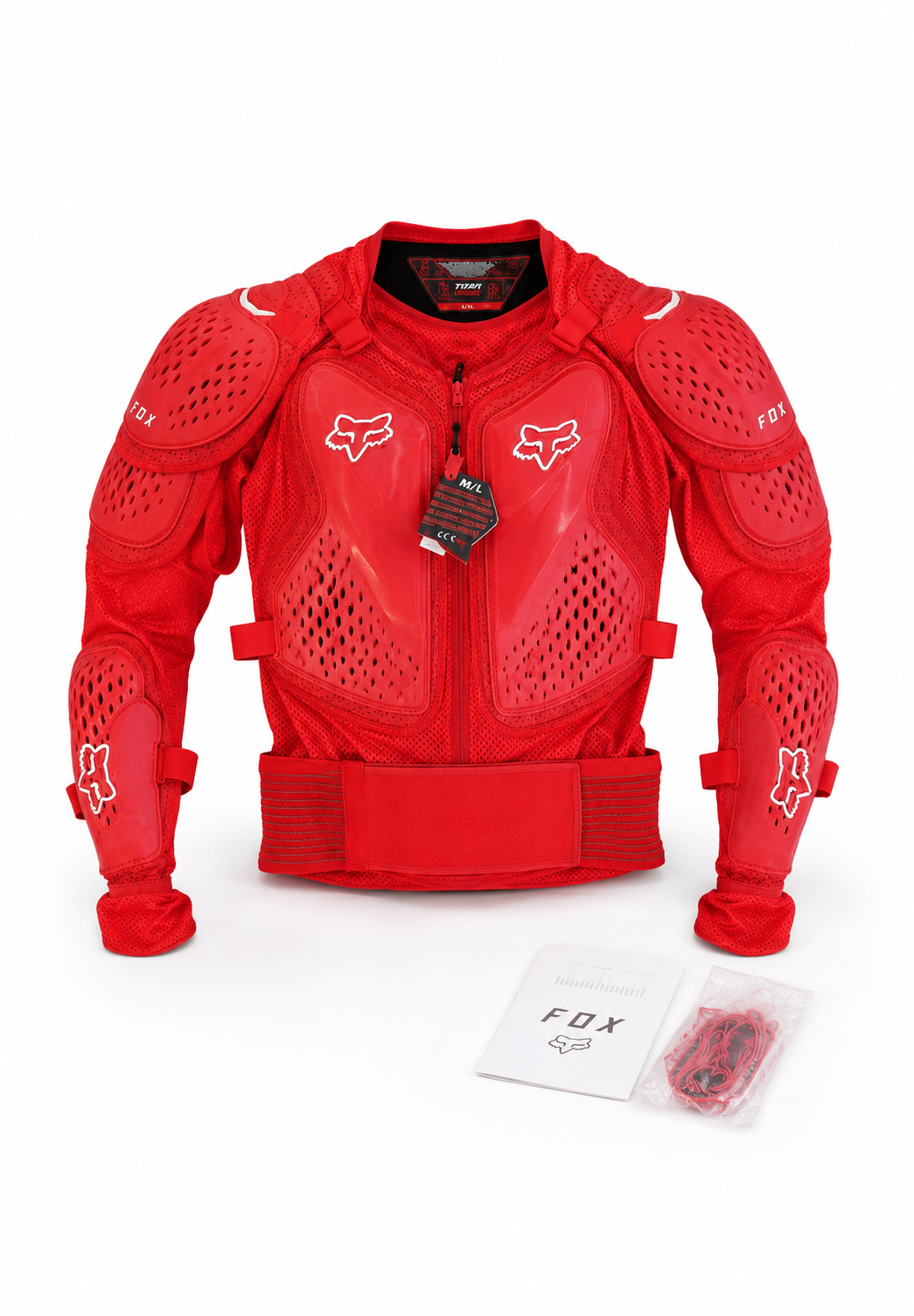 fox racing titan sport protection jacket flame red size xxl