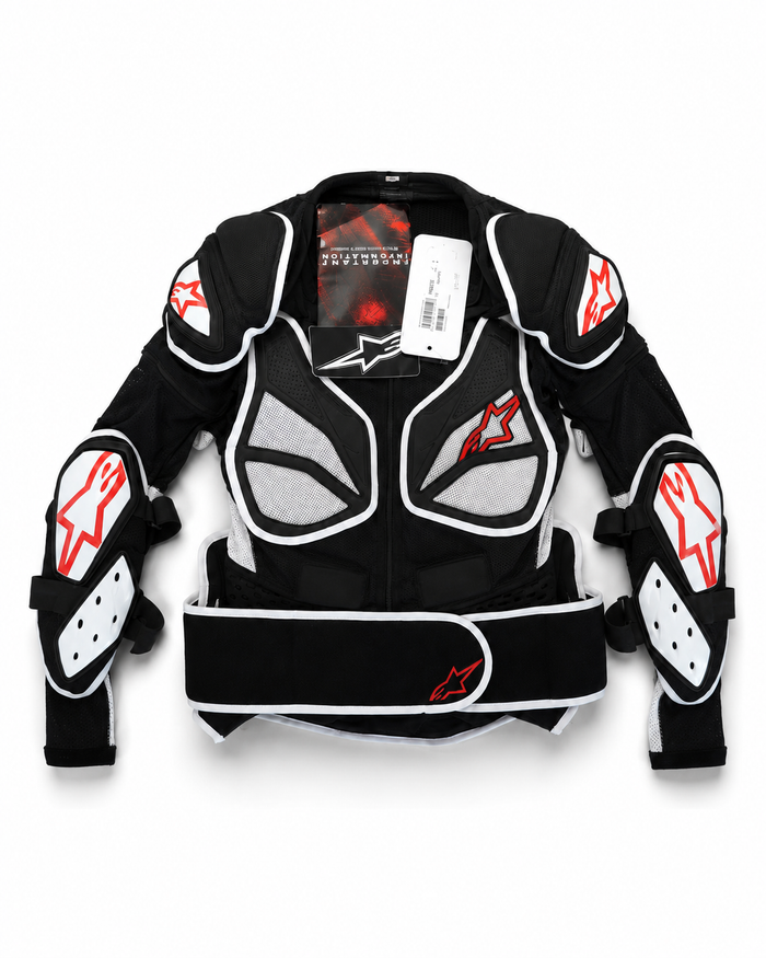 alpinestars bionic protection jacket black white red size l
