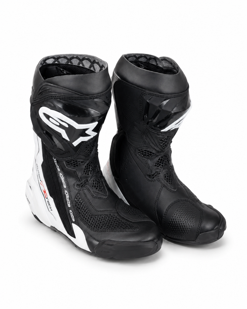 alpinestars supertech r boots black white size eu 42 us 8