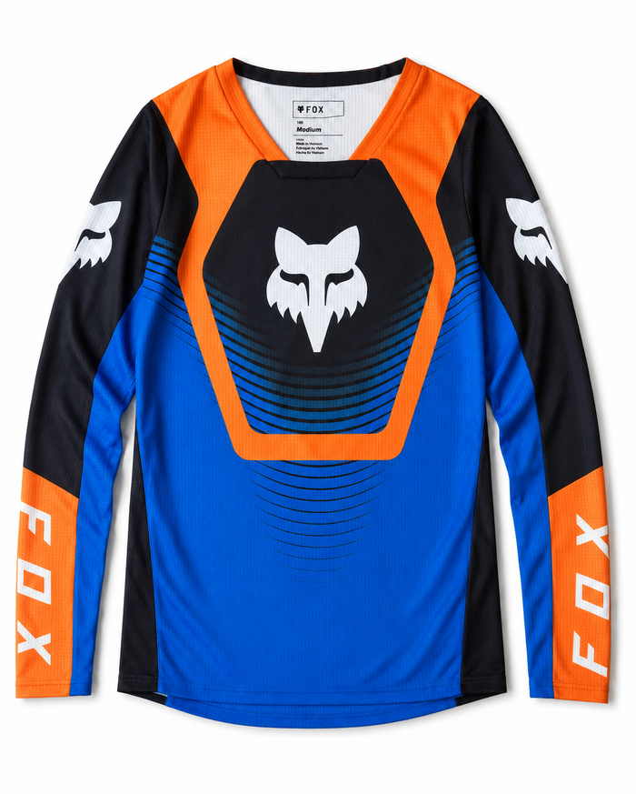 fox racing 180 jersey blue black orange size m